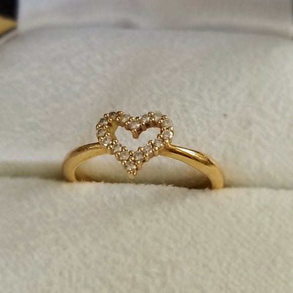 Tiffany & Co. Jewelry - Tiffany & Co. Gold Diamond Heart Ring size 4